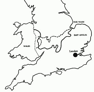 Chambers and Trudgill's Map of Centralisation of /u/