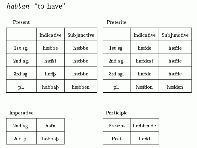 inflection of habban