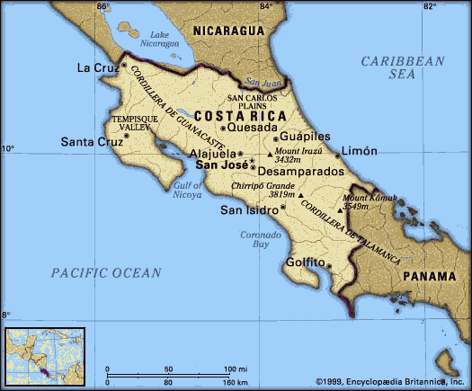Map of Costa Rica