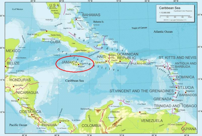 Map of Jamaica