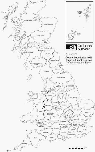 Map of UK Counties