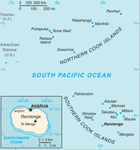 Map of Cook Islands