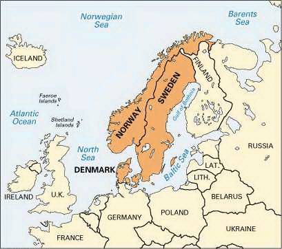 Map of Scandinavia