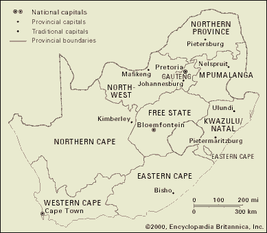 Map of South African Provinces