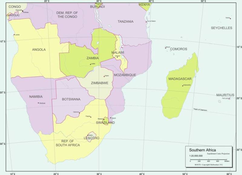 Map of Southern Africa