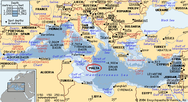 Map of the Mediterranean