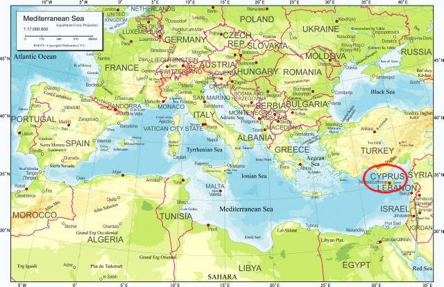 Map of the Mediterranean