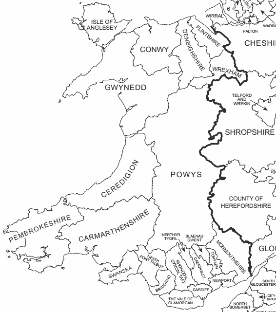 Map of Wales