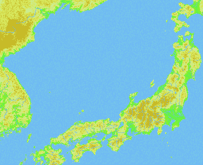 Topographic Map of Japan