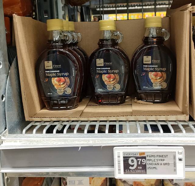 Maple Syrup in PAK'n'SAVE 20251006