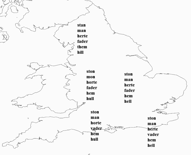 ME Dialects with Six Words