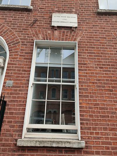 Birthplace of Richard Brinsley Sheridan, Dublin --- the Sheridan family home